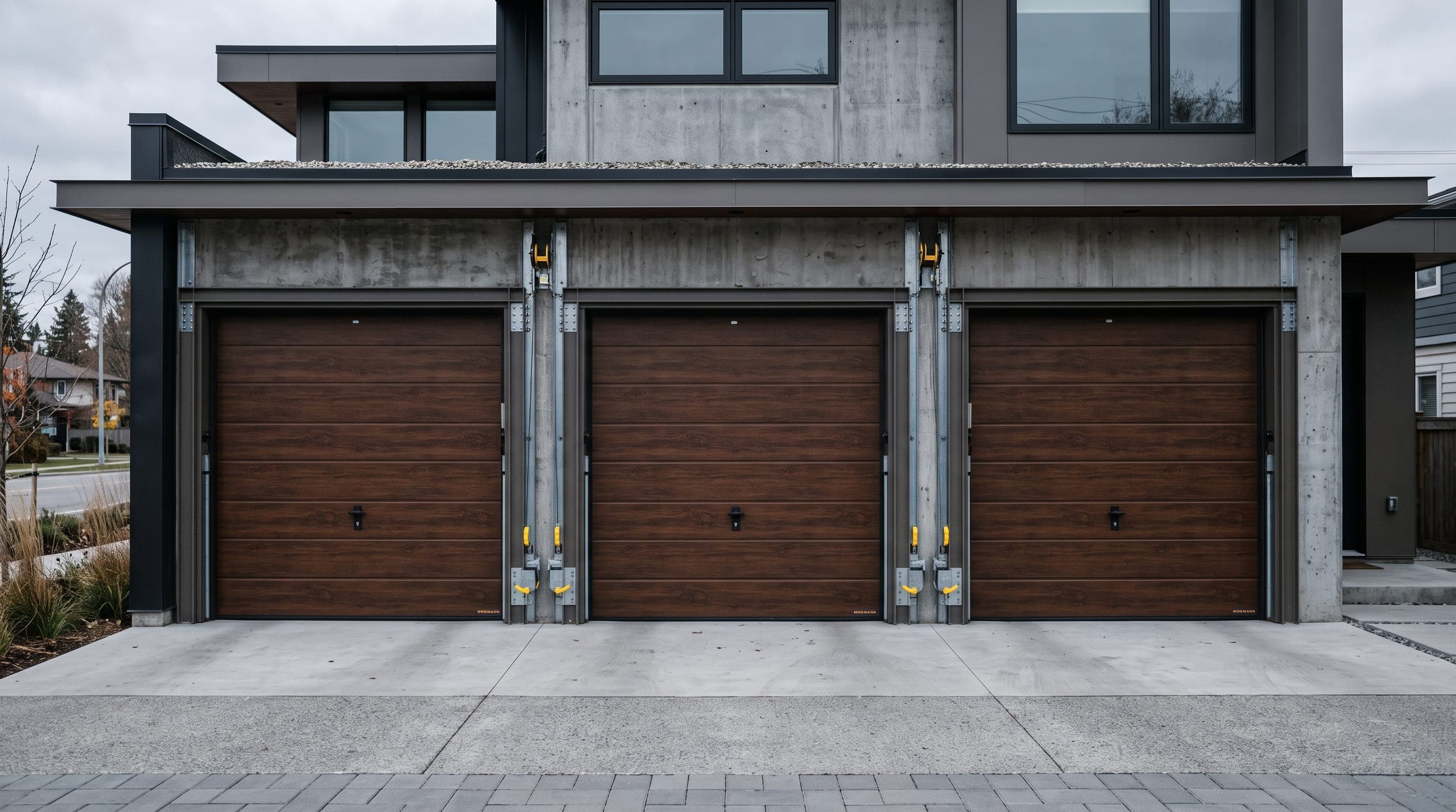 Pose de trois portes de garage basculantes Hörmann ET 500 à Dudelange