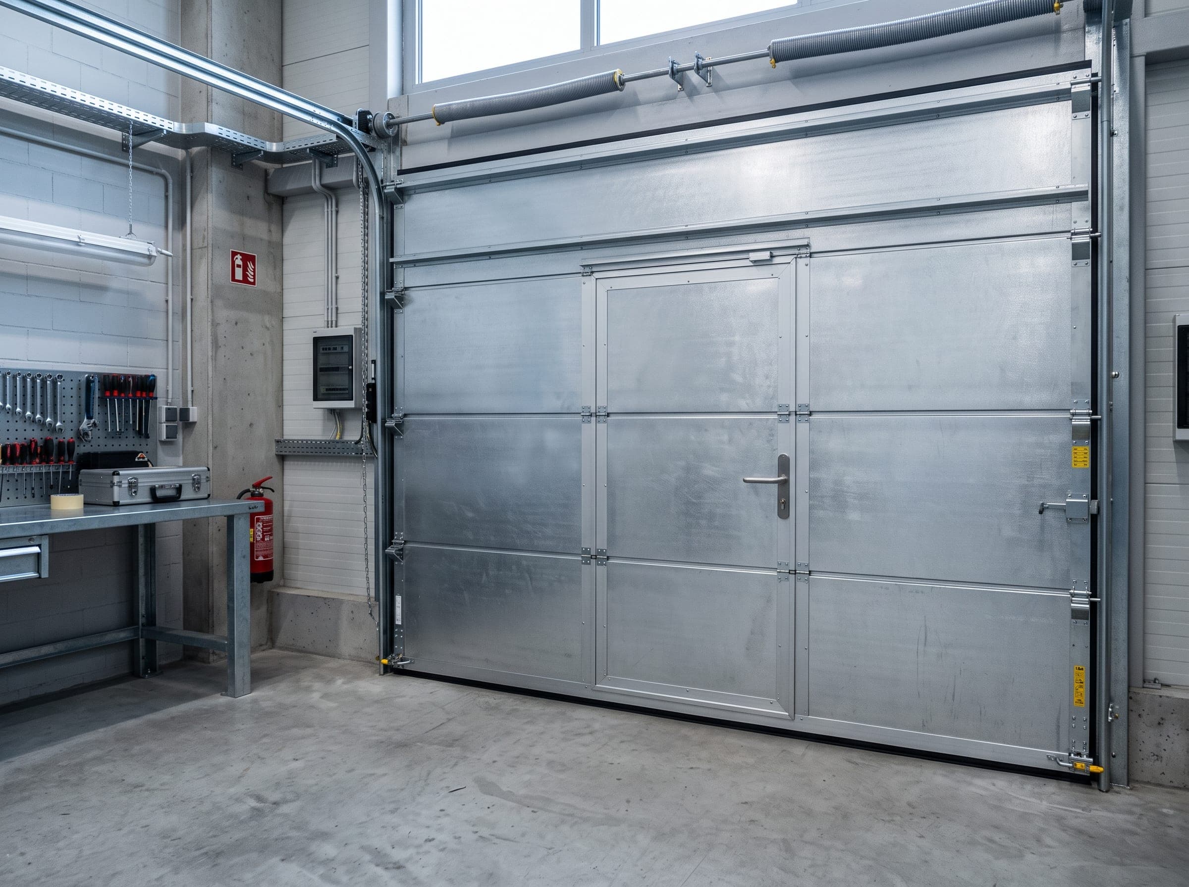 Porte de garage sectionnelle Hörmann avec portillon piéton intégré sans seuil